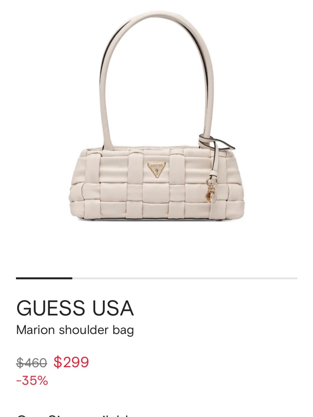 Guess Woven Shoulder Bag in Cream